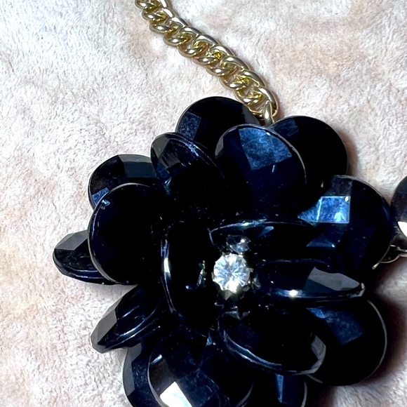 Triple Black Rose and Earrings Set with CZ accent - Picture 4 of 4